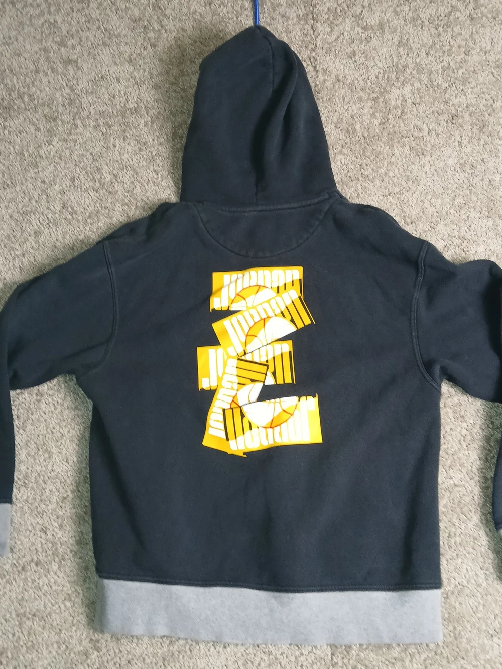 Jordan Sport Men's Black & Gray Fleece Pullover Hoodie w/ Graphic Logo - Large